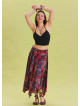 Red Casual Skirt with Gipe Detail and Tied Waist 4504